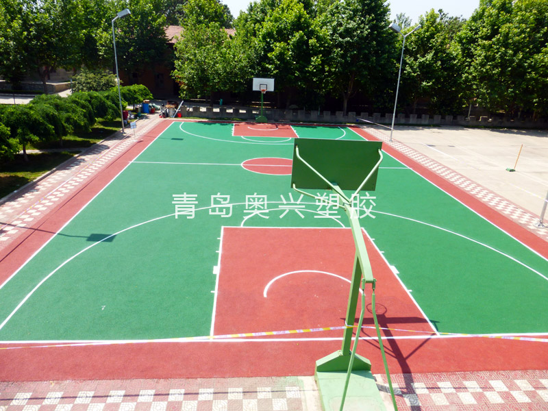 环保EPDM透气型塑胶篮球场
